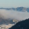 立雲峡からの「天空の城」竹田城跡　雪景色　